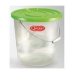 BALDE TRANSPARENTE 15 LITROS C/ TAPA COLOR QPLAST