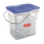 BALDE RECTANGULAR TRANSPARENTE C/ TAPA COLOR 2 GL. QPLAST