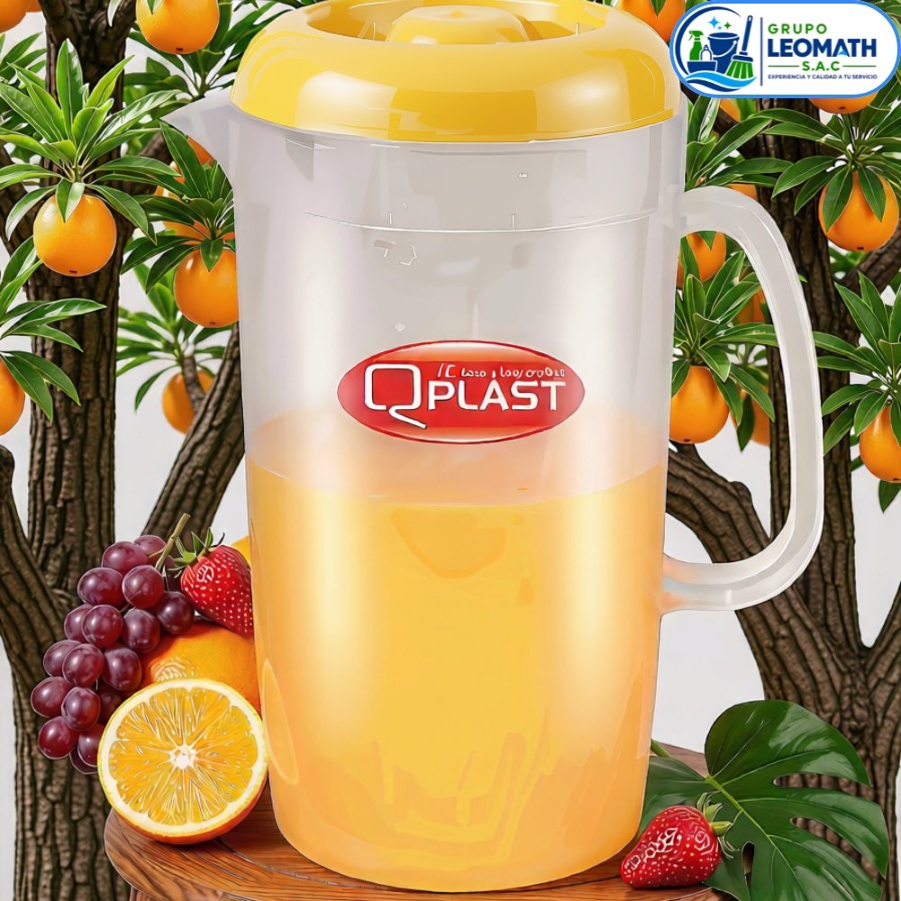 JARRA 2.5 LT AMARILLO JARRA Q TRANSPARENTE 2.5 LT C/ TAPA COLOR QPLAST - Imagen 1