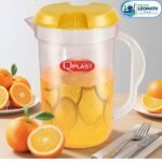 JARRA REDONDA TRANSPARENTE 1.5 LT C/ TAPA COLOR QPLAST